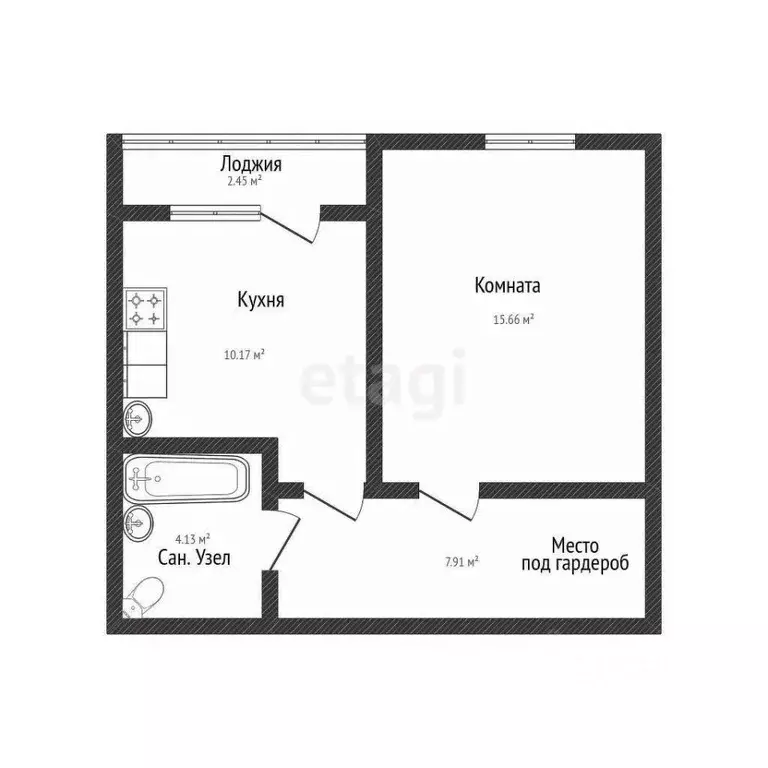 1-к кв. Краснодарский край, Краснодар Воронежская ул., 47/11 (40.2 м) - Фото 1