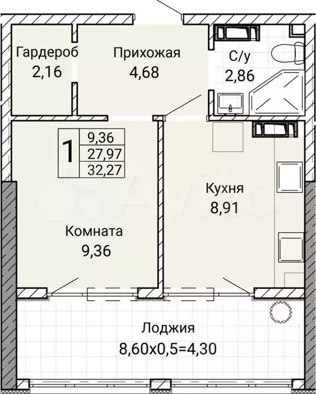 1-к кв. Севастополь ул. Братьев Манганари, 28 (36.6 м) - Фото 1