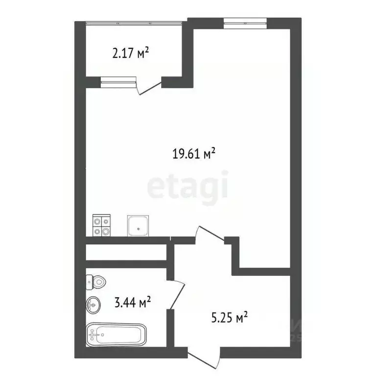 Студия Воронежская область, Воронеж ул. Ломоносова, 116 (30.07 м) - Фото 1