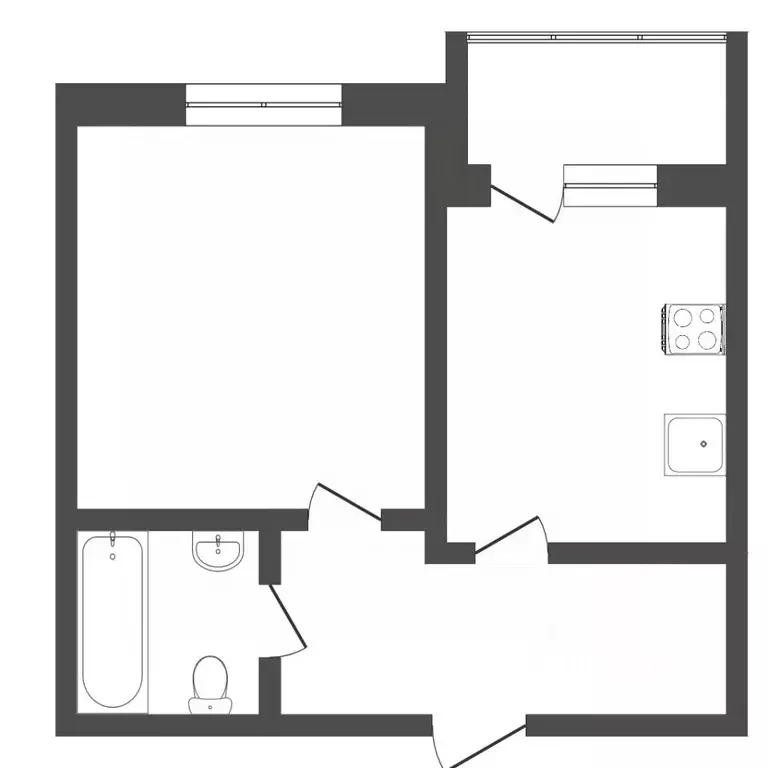 1-к кв. Тюменская область, Тюмень Полевая ул., 105к6 (38.8 м) - Фото 1