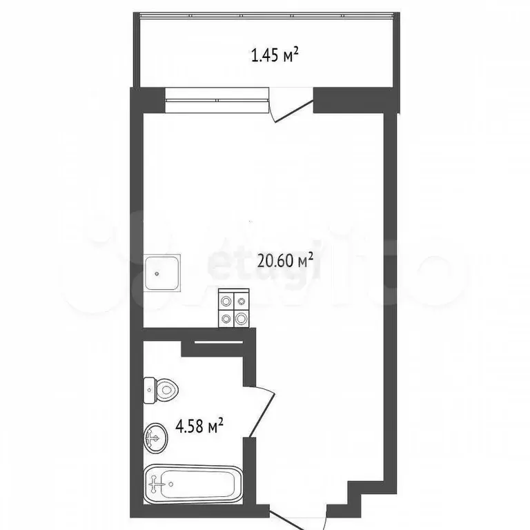 Квартира-студия, 21 м, 8/8 эт. - Фото 0