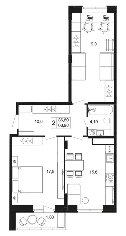 2-комнатная квартира: Апрелевка, жилой комплекс Времена Года, к2 (69 ... - Фото 1