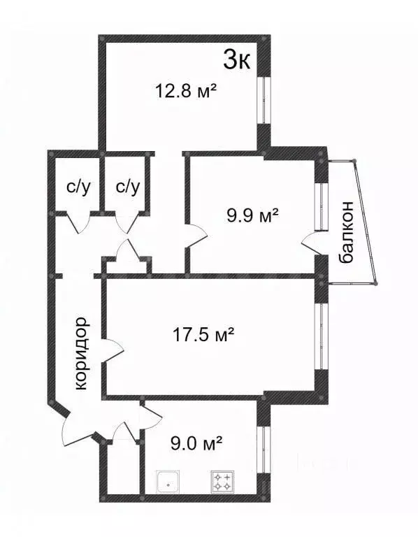 3-к кв. Тюменская область, Тюмень Восточный мкр, ул. Моторостроителей, ... - Фото 1