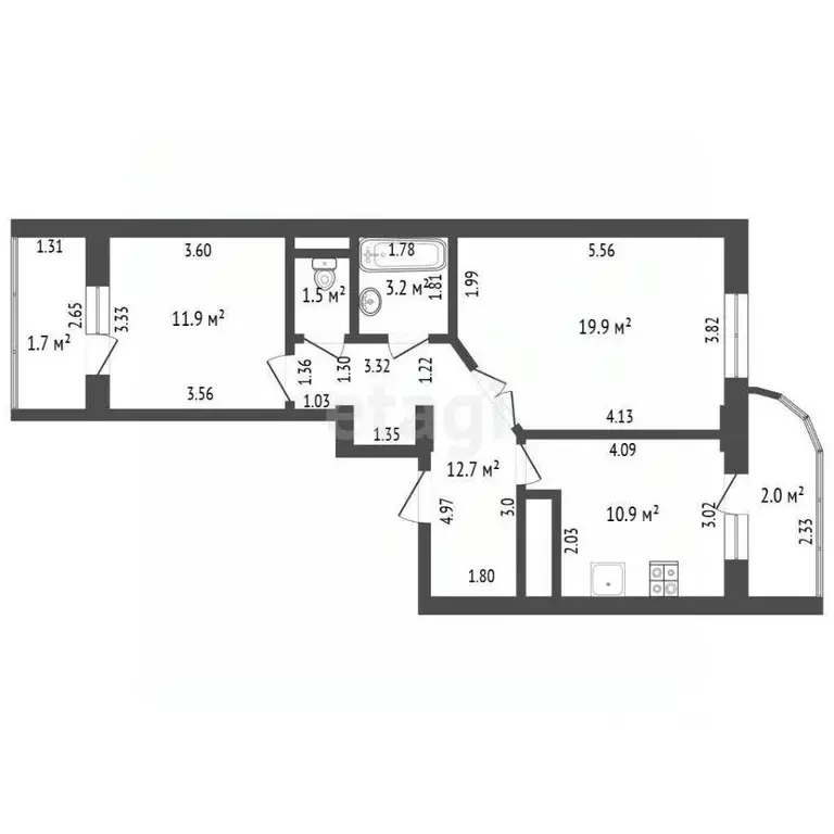2-к кв. Марий Эл, Йошкар-Ола ул. Куйбышева, 59 (64.0 м) - Фото 1