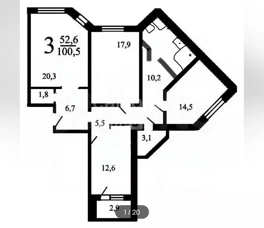 3-к кв. Тверская область, Тверь ул. 2-я Красина, 74 (98.0 м) - Фото 1