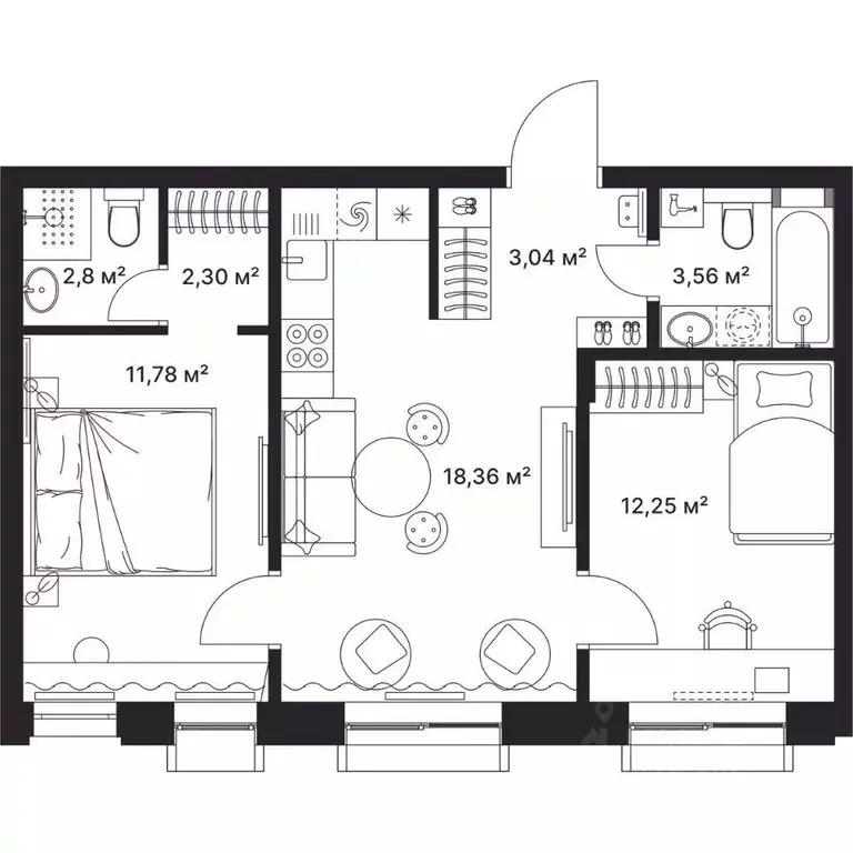 2-к кв. Владимирская область, Киржач ул. Свердлова, 10А (54.0 м) - Фото 1