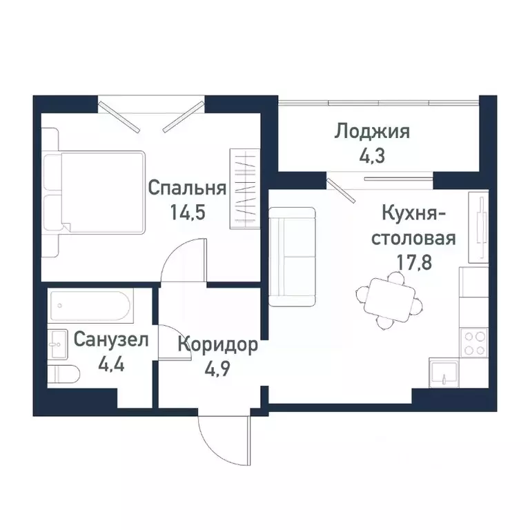 1-к кв. Челябинская область, Челябинский городской округ, пос. ... - Фото 0