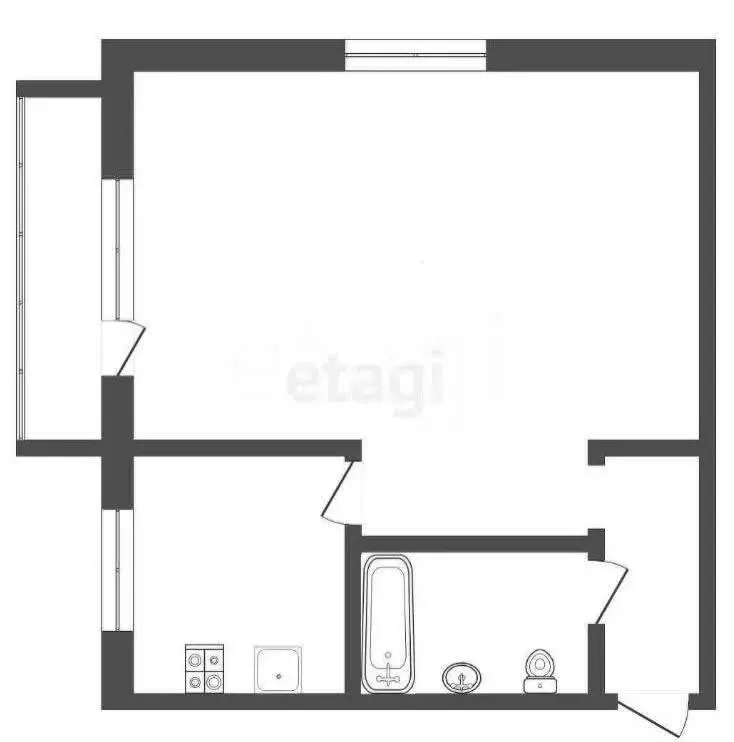 Квартира, 1 комната, 30.6 м - Фото 1