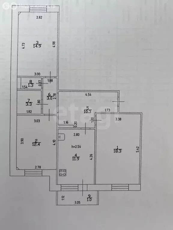 3-комнатная квартира: Казань, улица Академика Сахарова, 16 (75.4 м) - Фото 1