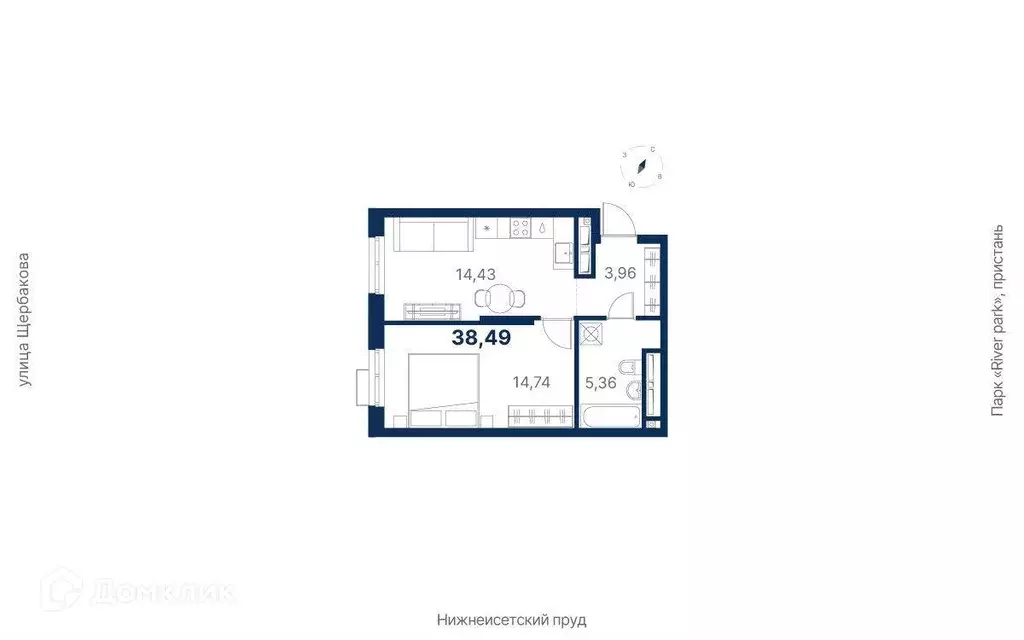 Продаётся 1-к квартира, 38.5 м - Фото 1