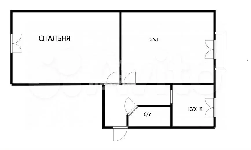 2-к. квартира, 44,2 м, 5/5 эт. - Фото 0