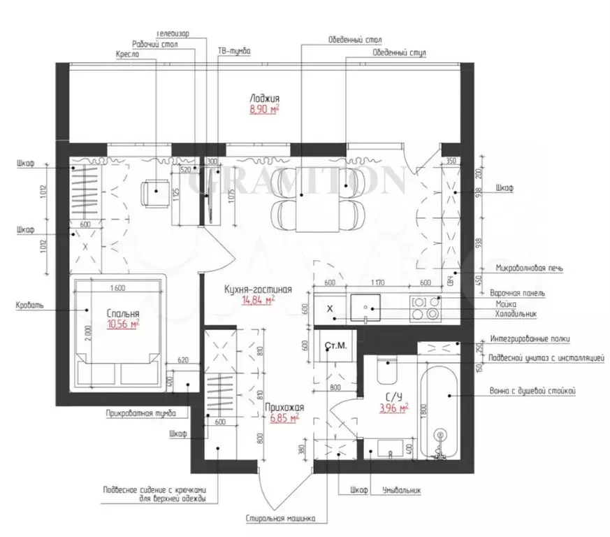 Квартира-студия, 40,6 м, 6/8 эт. - Фото 0