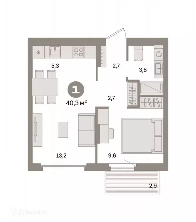Продаётся 1-к квартира, 40.3 м - Фото 0