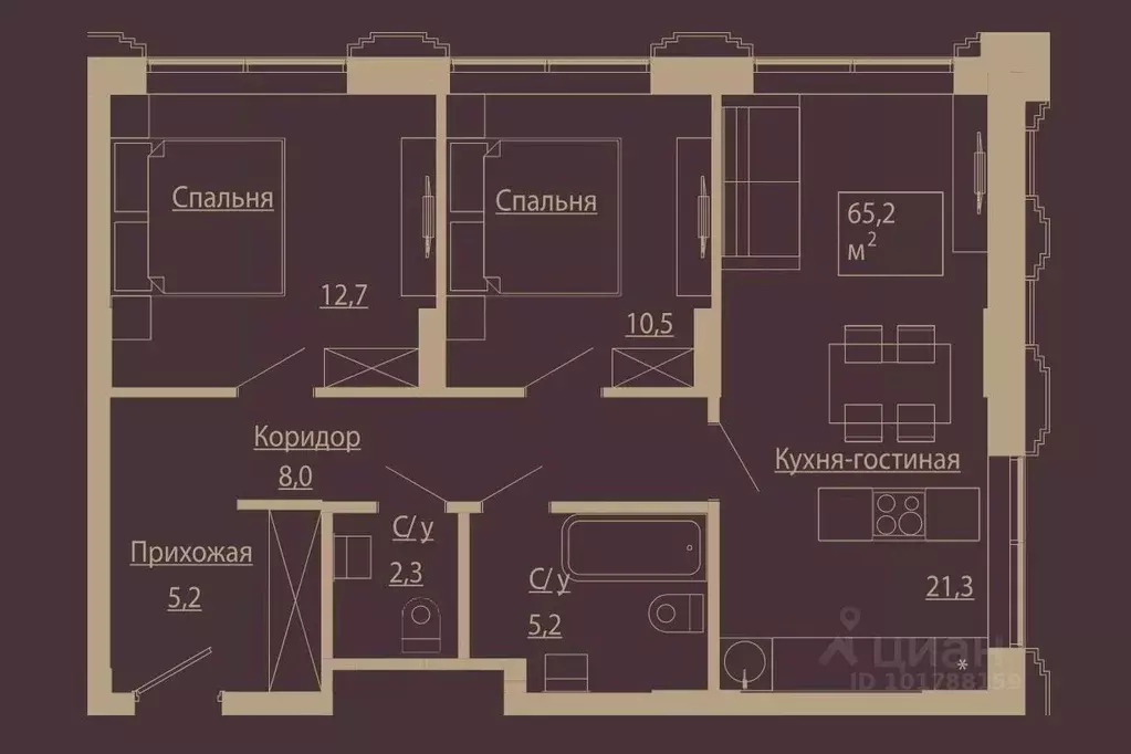 3-к кв. Новосибирская область, Новосибирск ул. Чаплыгина, 54 (64.7 м) - Фото 0