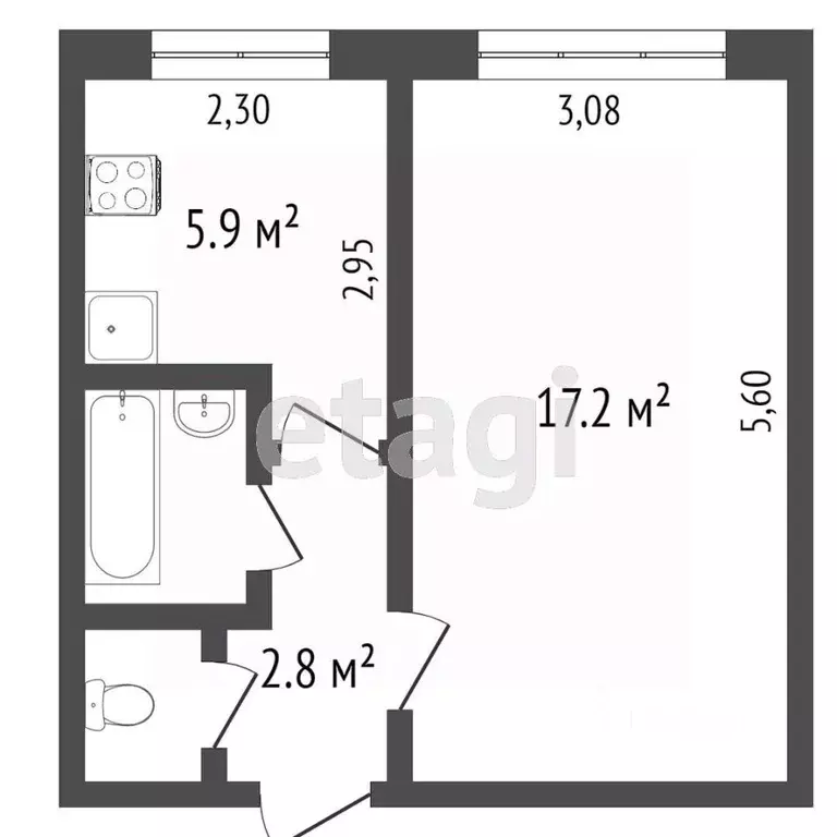 1-к кв. Тверская область, Бежецк Молодежный пер., 32 (36.2 м) - Фото 2