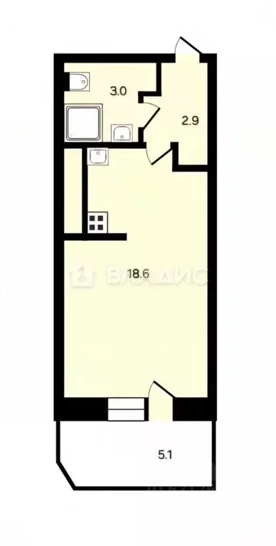 Студия Санкт-Петербург Усть-Славянка тер., просп. Советский, 12 (24.9 ... - Фото 2