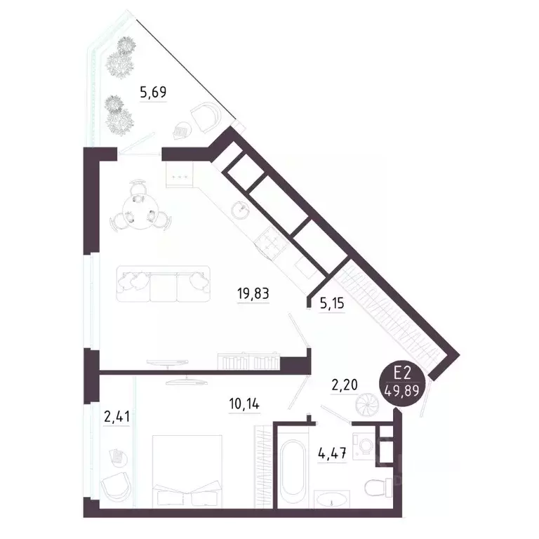 1-к кв. Рязанская область, Рязань Московское ш. (49.89 м) - Фото 0