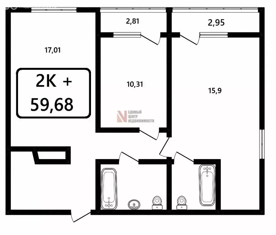 2-комнатная квартира: Тюмень, Селекционная улица, 6 (60 м) - Фото 0