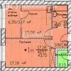 1-комнатная квартира: Ярославль, улица Маланова, 23 (43.75 м) - Фото 2