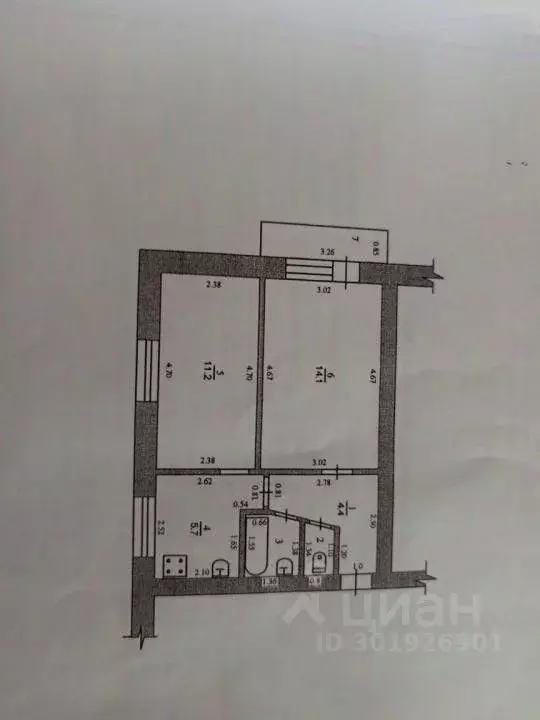 2-к кв. Тамбовская область, Тамбов Астраханская ул., 170 (40.0 м) - Фото 1