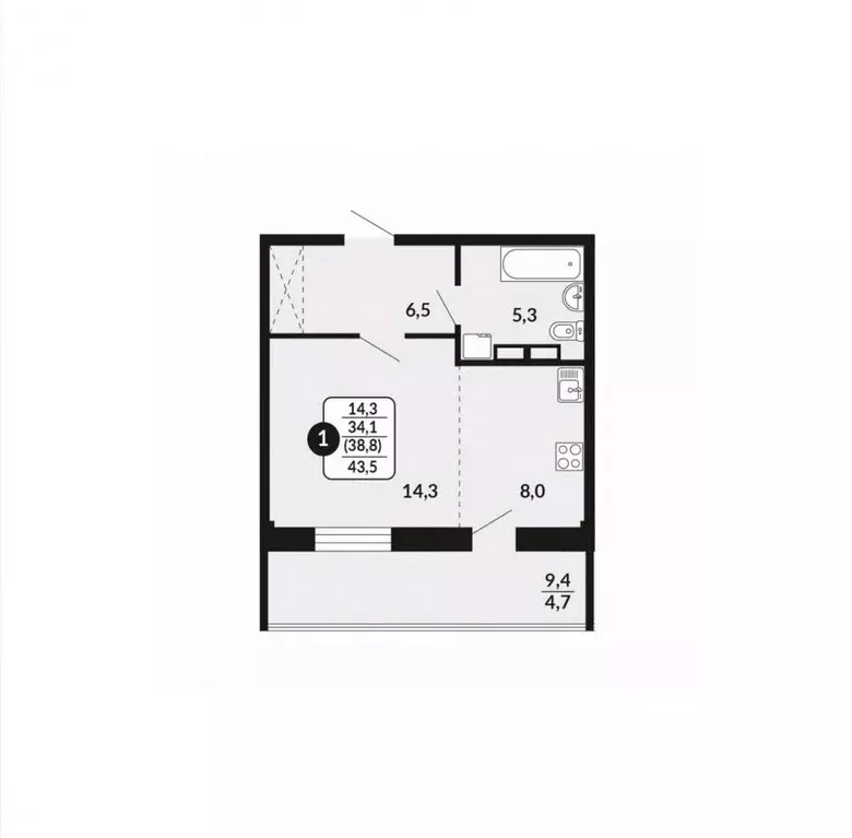 1-к кв. Кировская область, Киров ул. Воровского, 97 (43.5 м) - Фото 0