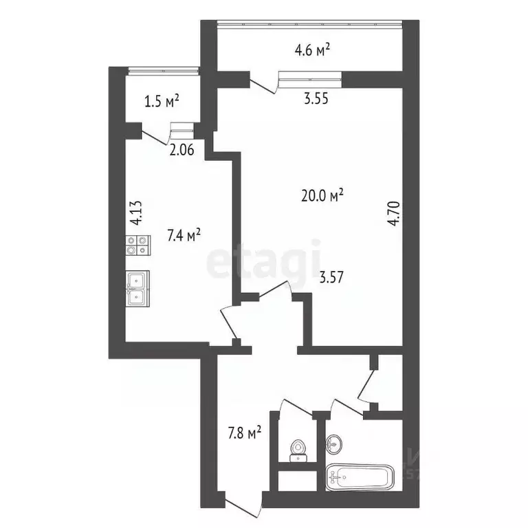 1-к кв. санкт-петербург просп. косыгина, 11к1 (39.7 м) - Фото 1