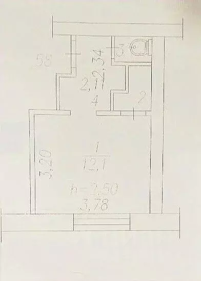 1-к кв. Кемеровская область, Новокузнецк ул. Климасенко, 12/2 (18.1 м) - Фото 1