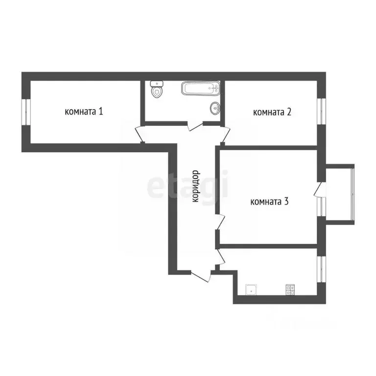 3-к кв. Бурятия, Улан-Удэ Аэропорт мкр, 23 (57.0 м) - Фото 1