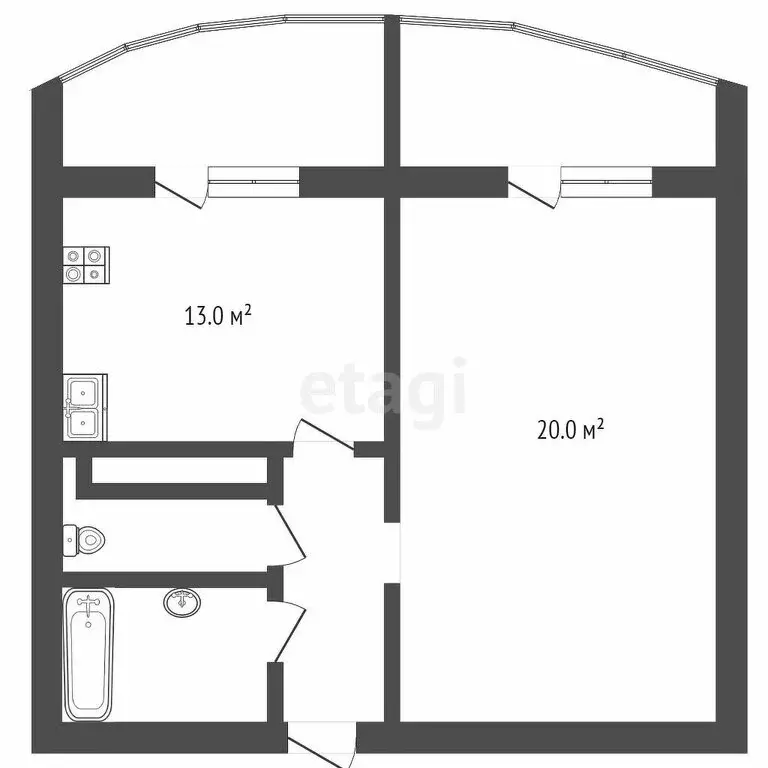 1-комнатная квартира: Тюмень, Широтная улица, 168 (39.9 м) - Фото 1