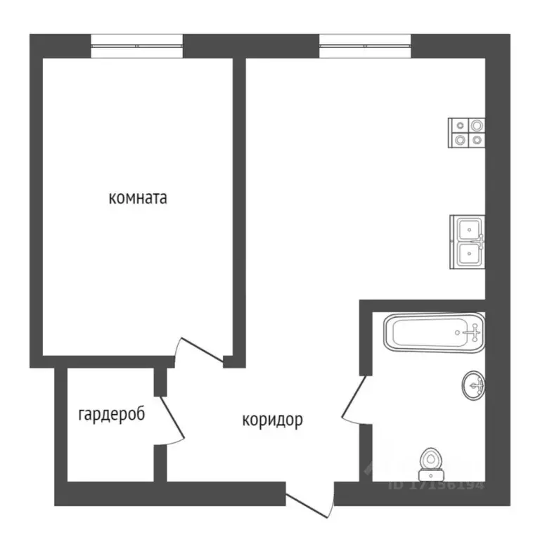 1-к кв. Тюменская область, Тюмень Новгородская ул., 20 (42.0 м) - Фото 2