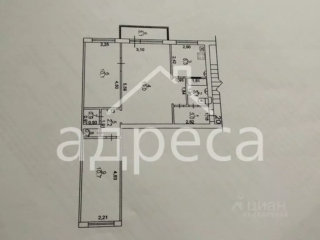 3-к кв. Самарская область, Самара Аэродромная ул., 16 (56.0 м) - Фото 1
