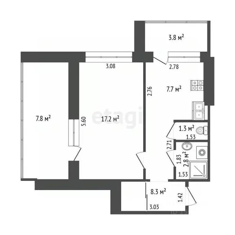1-к кв. Самарская область, Самара просп. Карла Маркса, 193А (37.3 м) - Фото 2