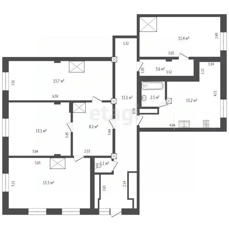 4-к кв. Севастополь ул. Щербака, 22 (109.1 м) - Фото 2