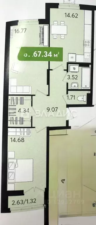 3-к кв. Пензенская область, Пенза ул. Глазунова, 10 (65.0 м) - Фото 2