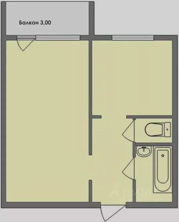1-к кв. Челябинская область, Челябинск Оранжерейный пер., 3 (33.3 м) - Фото 2