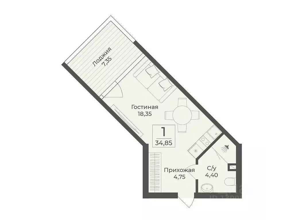 Студия Крым, Сакский район, с. Лесновка  (34.85 м) - Фото 0