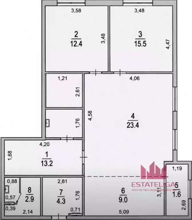 3-к кв. Москва Тагильская ул., 4А (80.7 м) - Фото 2