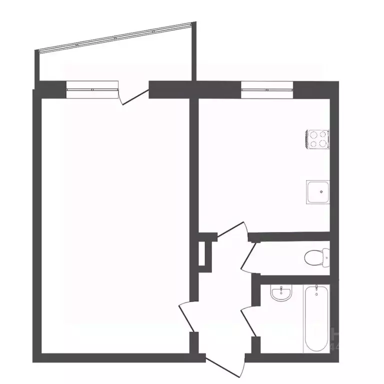 1-к кв. Тюменская область, Тюмень Заречный проезд, 4 (33.6 м) - Фото 2