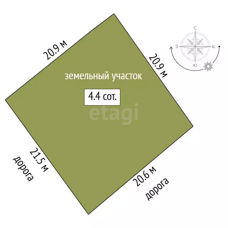Участок в Тюмень, садовое товарищество Юбилей, Парковая улица (4.4 м) - Фото 1