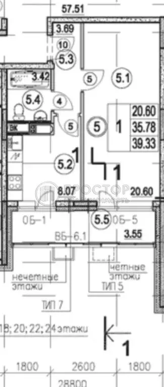 1-к кв. Москва Кастанаевская ул., 65 (35.8 м) - Фото 1