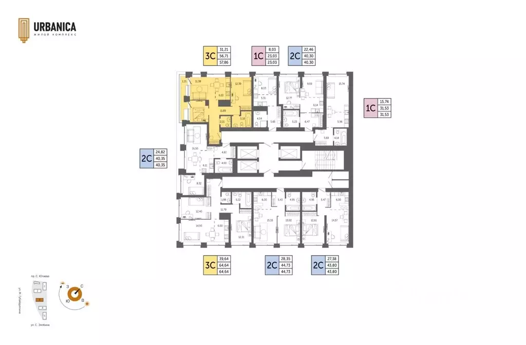 3-к кв. Башкортостан, Уфа Зеленая Роща жилрайон, Урбаника жилой ... - Фото 2