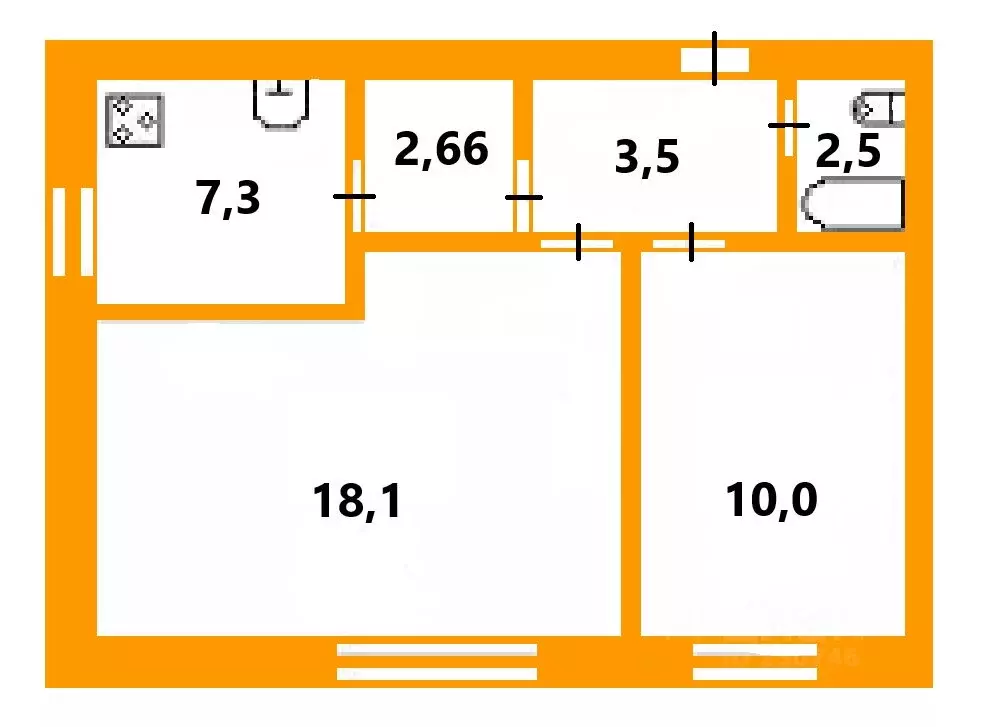 2-к кв. Санкт-Петербург Краснопутиловская ул., 77 (42.4 м) - Фото 1