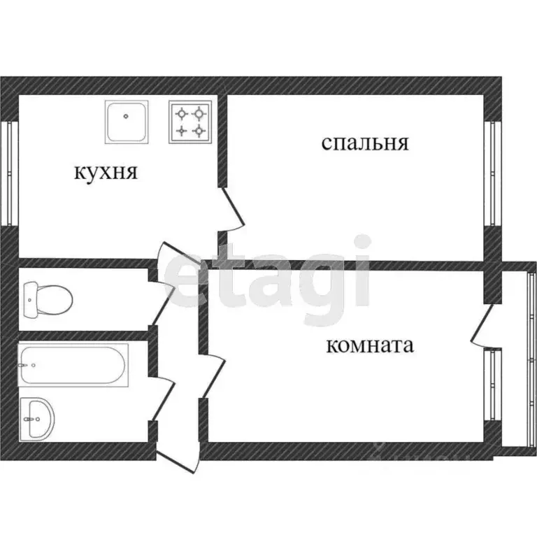 2-к кв. Белгородская область, Белгород Советская ул., 3а (48.2 м) - Фото 1