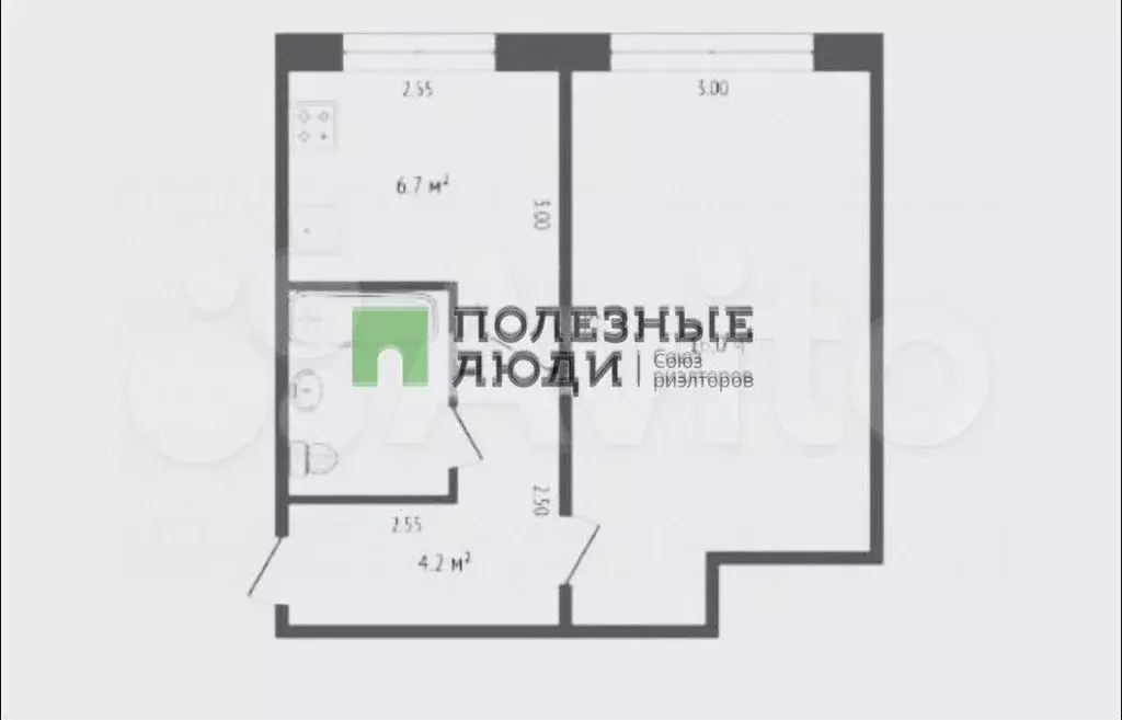 1-к. квартира, 30 м, 5/5 эт. - Фото 0