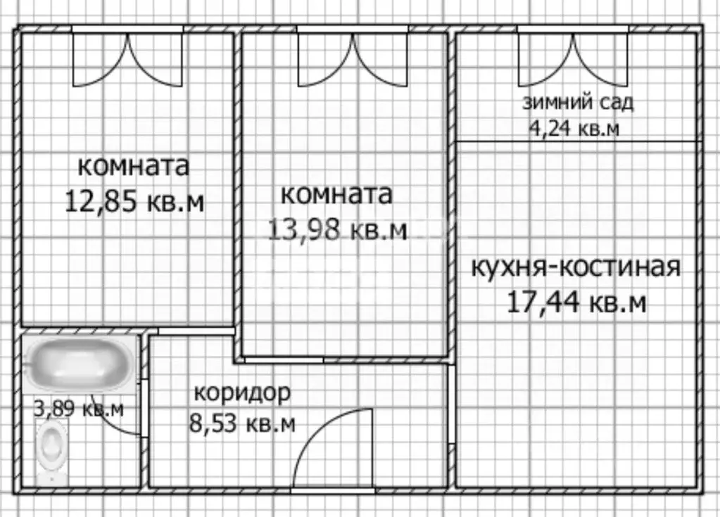 2-к кв. Оренбургская область, Оренбург ул. Ткачева, 16/3 (61.0 м) - Фото 1