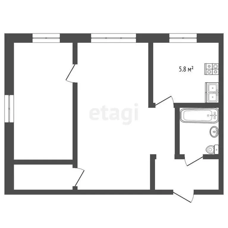 2-комнатная квартира: Вологда, улица Горького, 108 (41.6 м) - Фото 0