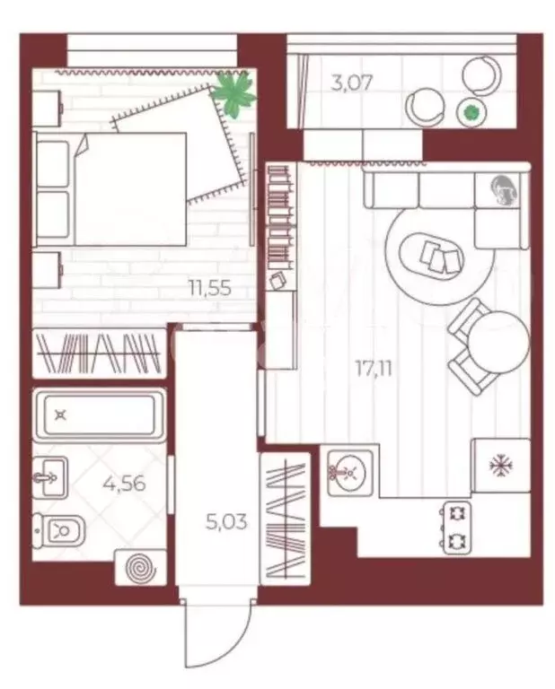 2-комнатная квартира: посёлок Петровский, Шоссейный проезд, 25к1 (45.5 ... - Фото 1
