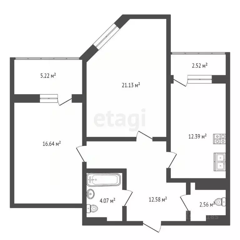 2-к кв. Самарская область, Самара ул. Георгия Димитрова, 108 (77.0 м) - Фото 1