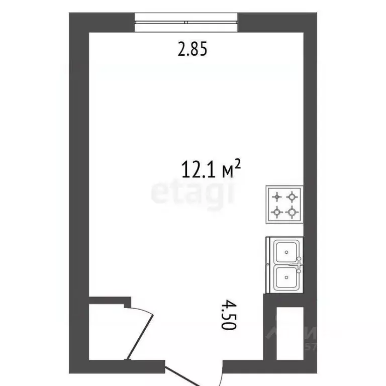 Комната Санкт-Петербург ул. Коллонтай, 9 (12.1 м) - Фото 2