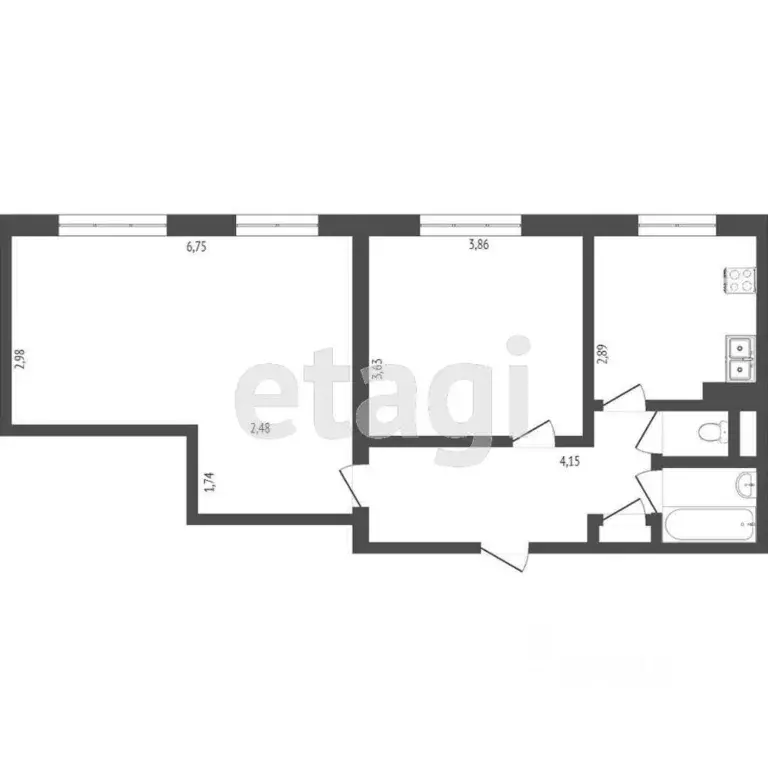 2-к кв. Санкт-Петербург ул. Турку, 15к1 (51.6 м) - Фото 1